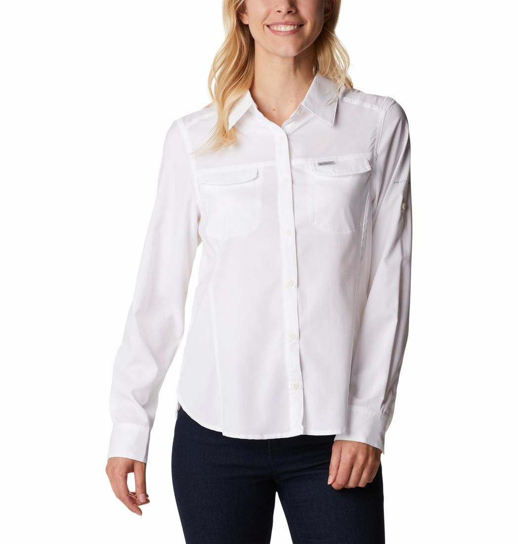 Columbia Women White Silver Ridge Lite Long Sleeve Shirt