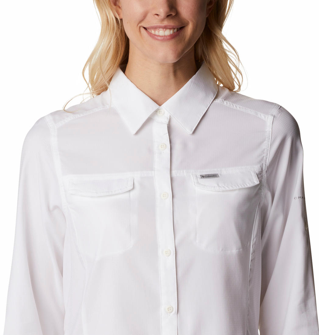 Columbia Women White Silver Ridge Lite Long Sleeve Shirt