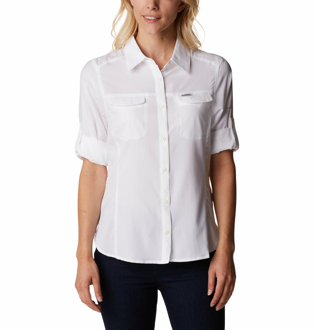 Columbia Women White Silver Ridge Lite Long Sleeve Shirt