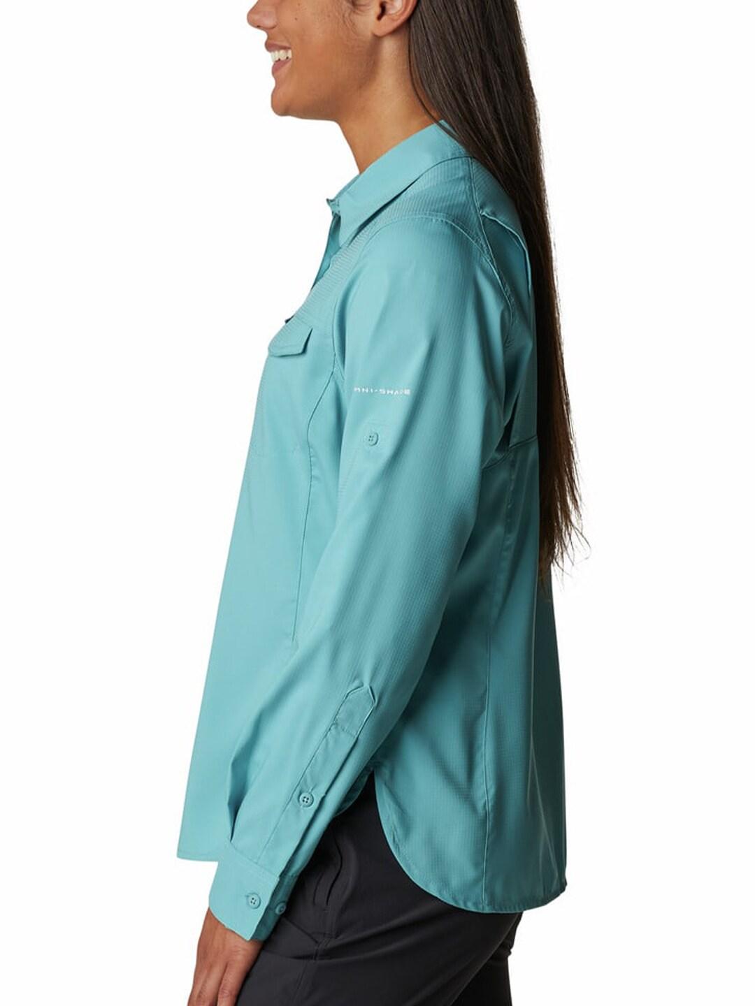 Columbia Women's Blue Omni-Wick Silver Ridge Lite Hiking Shirt