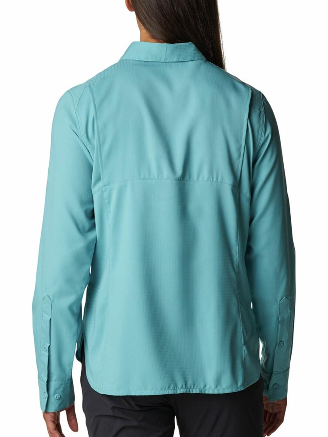 Columbia Women Blue Silver Ridge Lite Long Sleeve Shirt (Sun Protection)