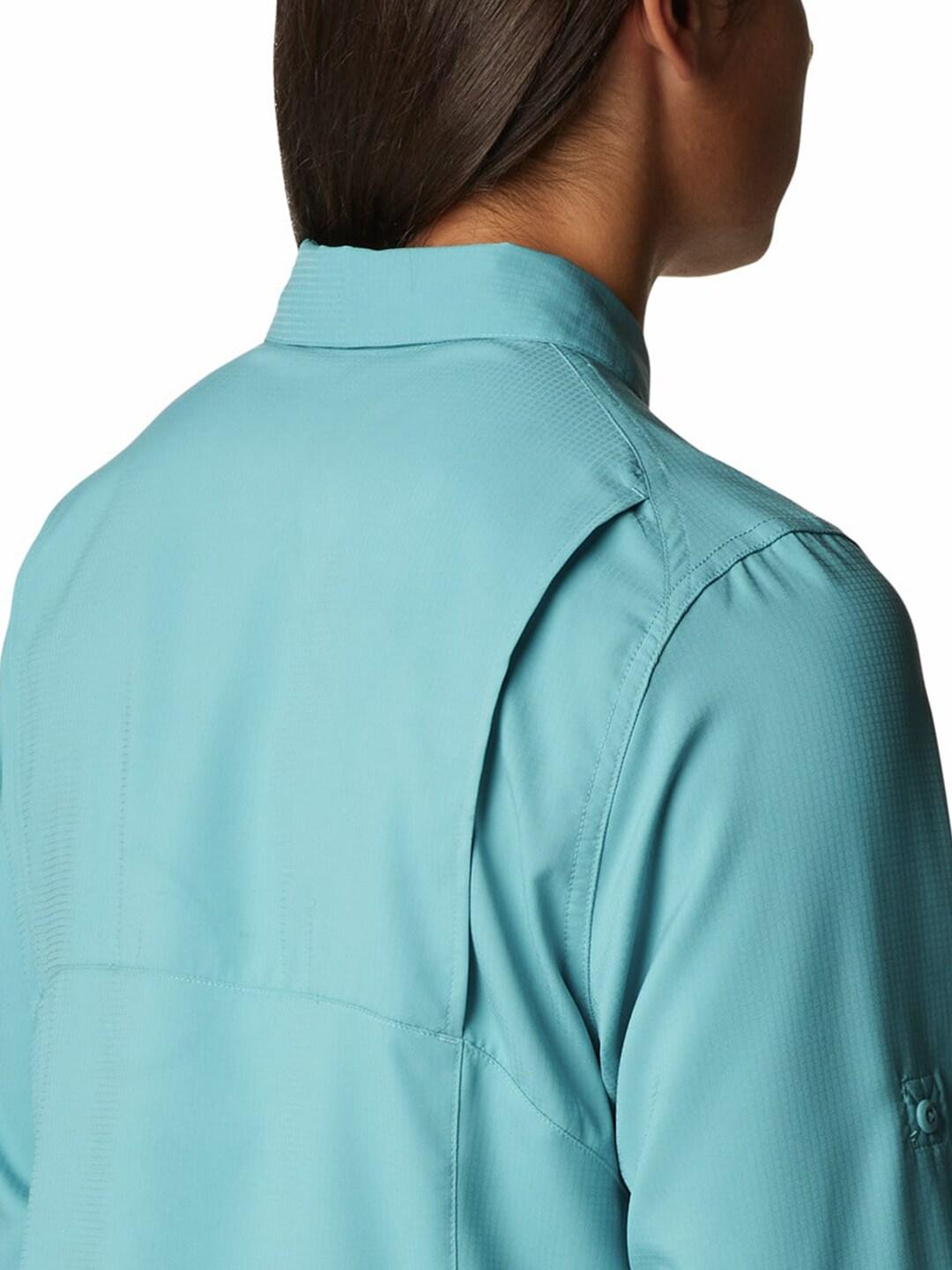 Columbia Women Blue Silver Ridge Lite Long Sleeve Shirt (Sun Protection)