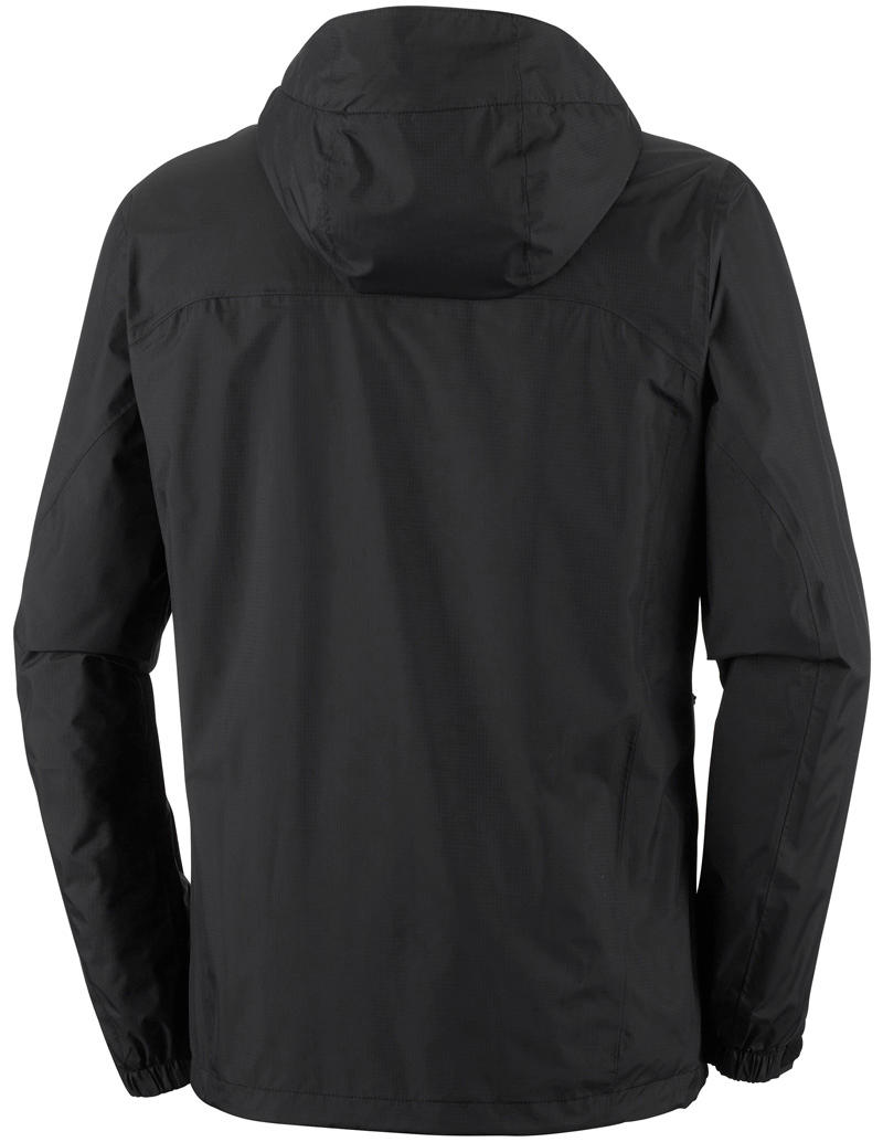 Columbia Men Black Pouring Adventure Rain Jacket