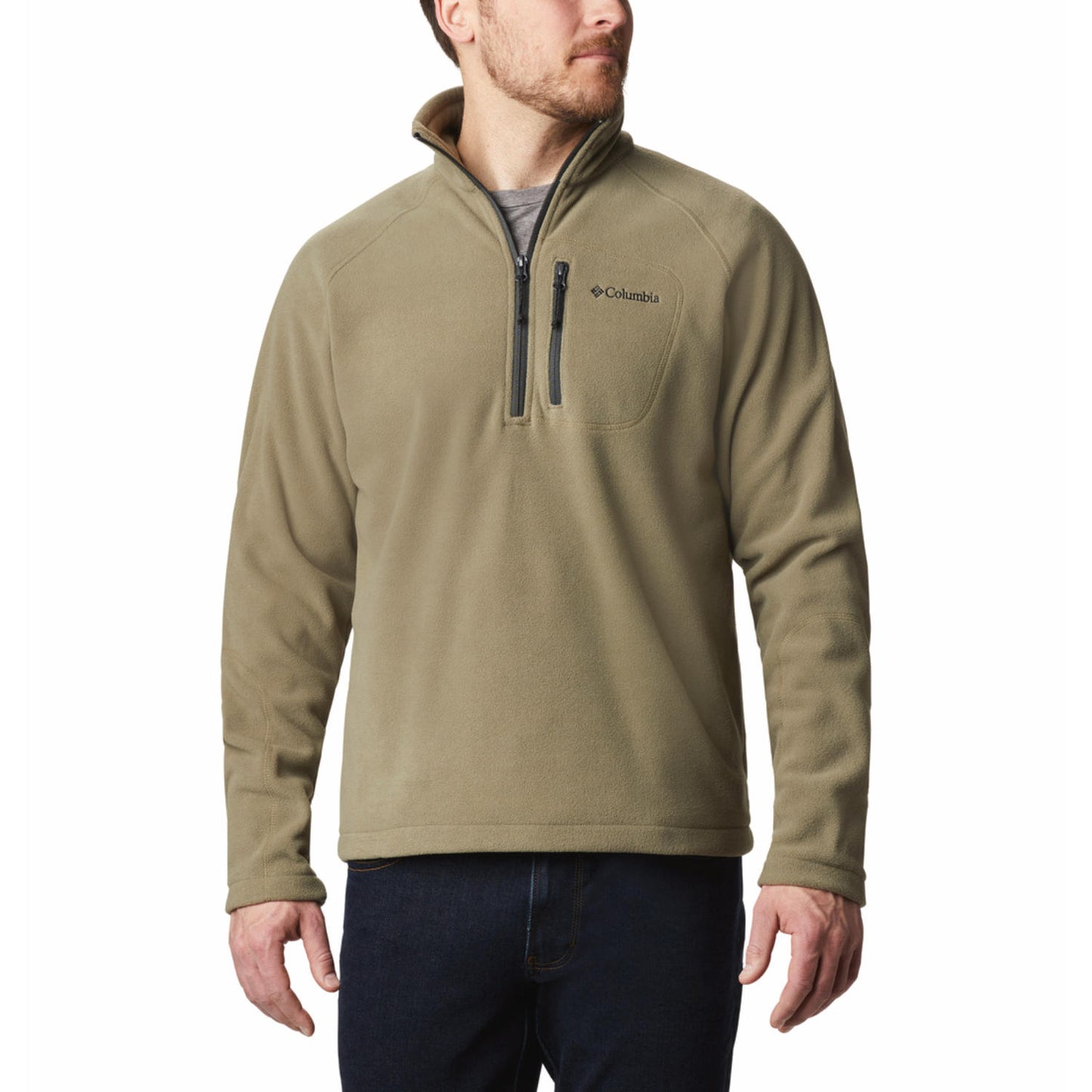 Columbia Men Green Fast Trek III Half Zip Fleece