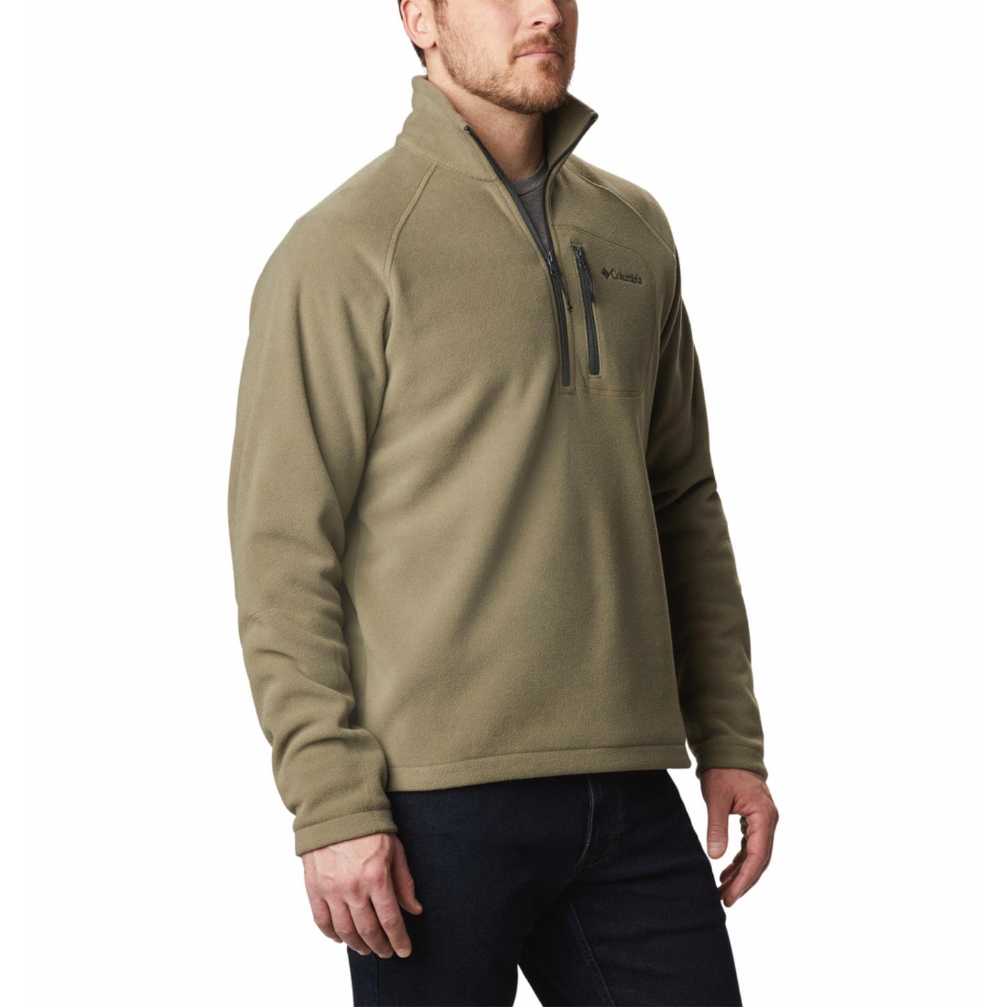 Columbia Men Green Fast Trek III Half Zip Fleece