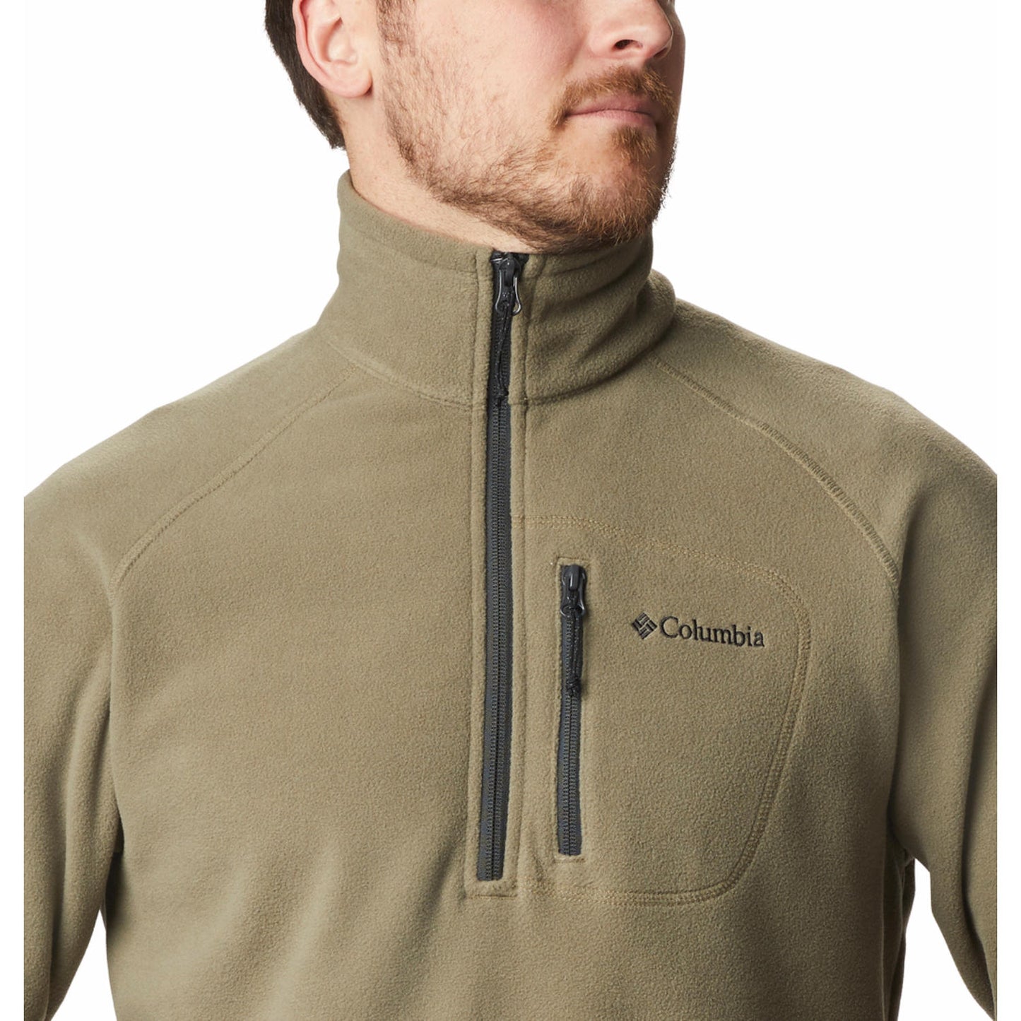 Columbia Men Green Fast Trek III Half Zip Fleece