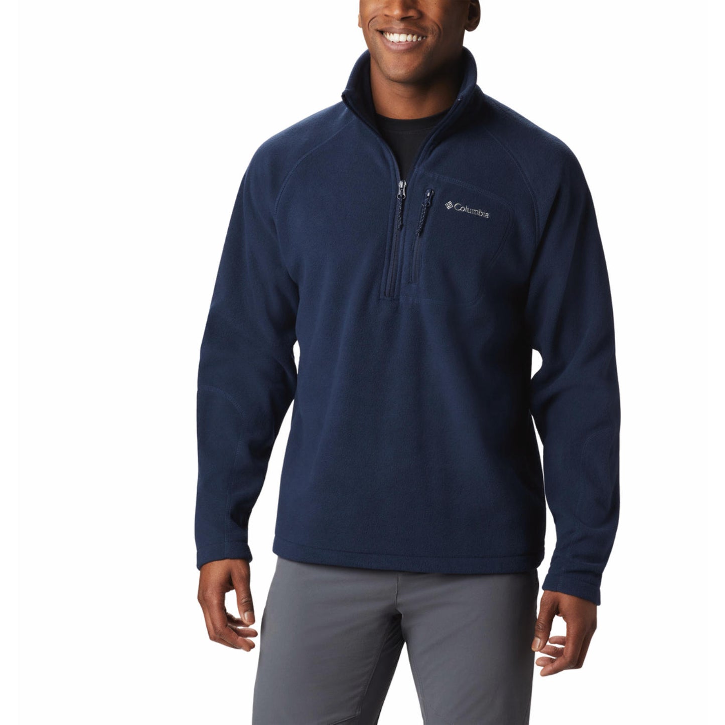 Columbia Men Blue Fast Trek III Half Zip Fleece