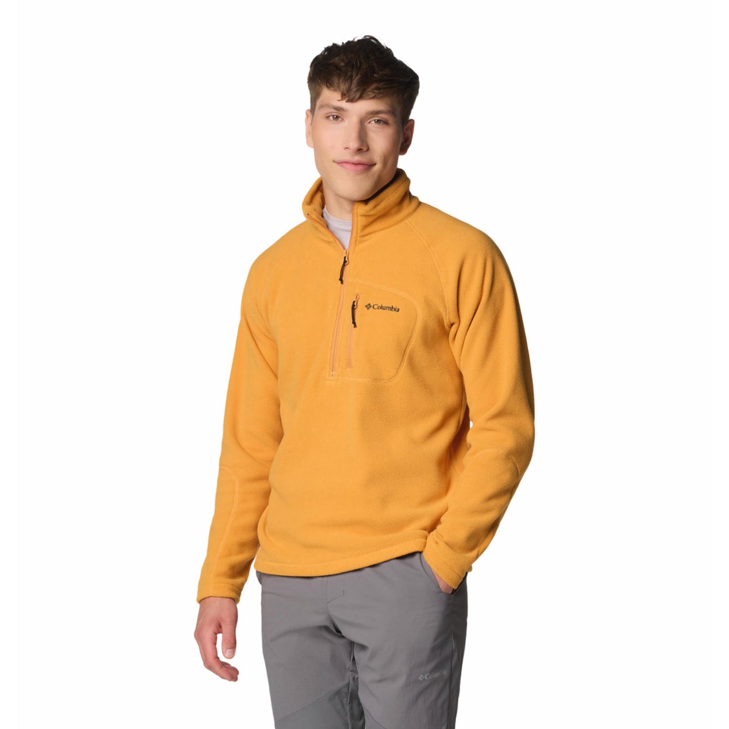 Columbia Men Orange Fast Trek III Half Zip Fleece