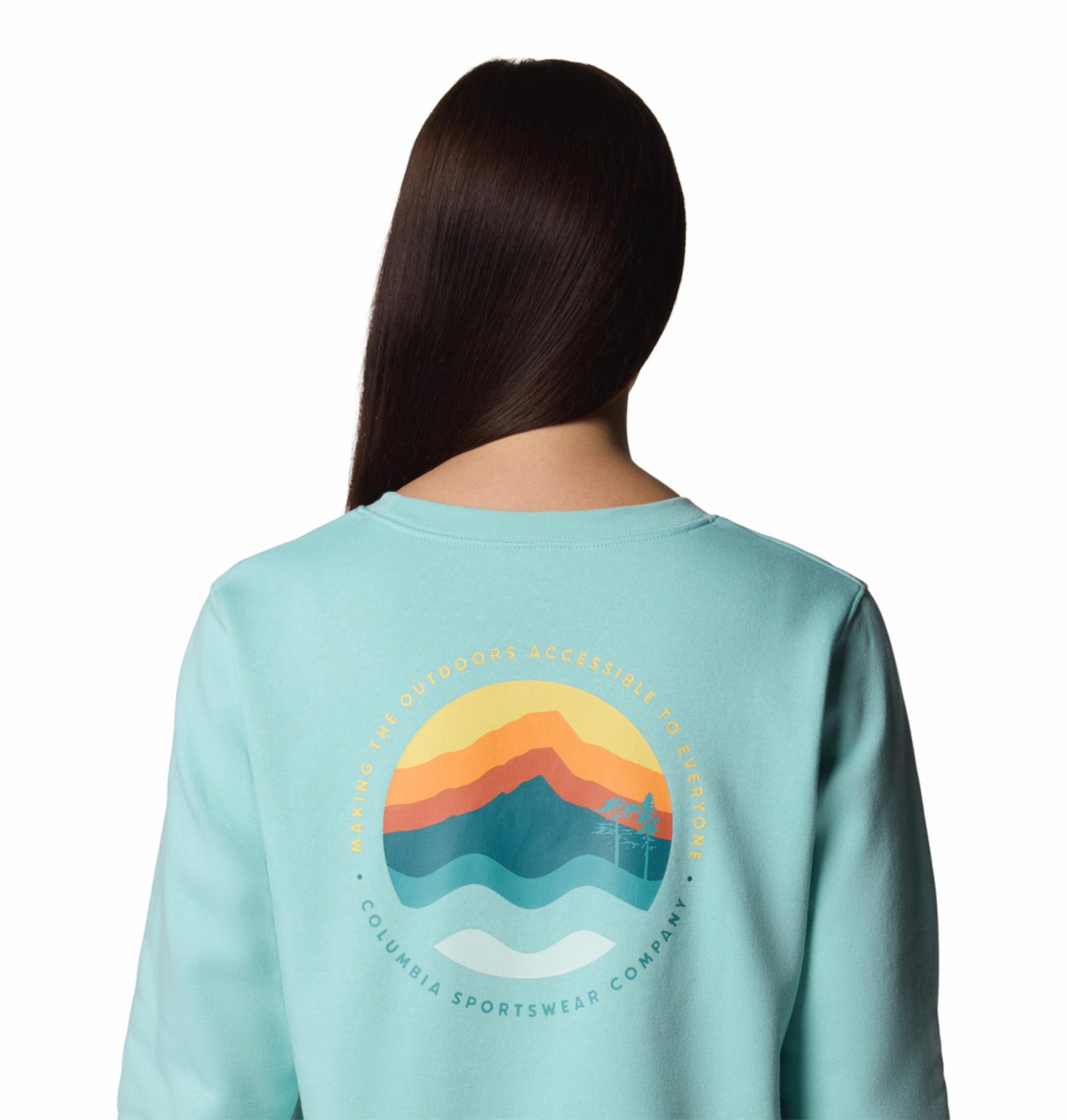 Columbia Womens Turquoise Beaumount Graphic Crew Pullover